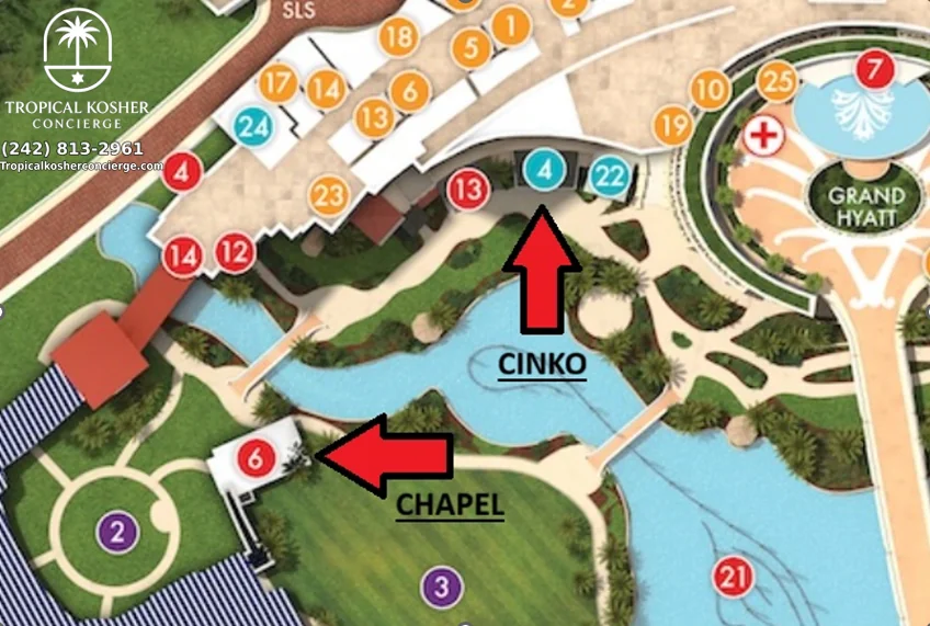 Directions from Cinko to the Chapel at Baha Mar